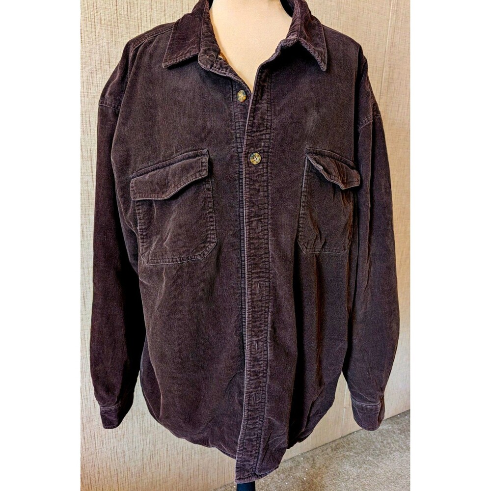 Levi Strauss & Co Men's Brown Button Front Lined Long Jacket XL 50"